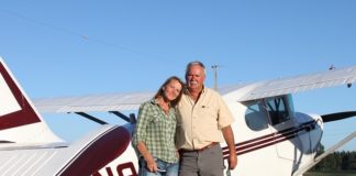 DB Cooper Investigation - Russ and Kristy Cooper at airstrip